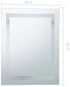 Espelho casa de banho LED c/ sensor tátil 60x80 cm