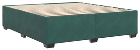 Estrutura de cama sem colchão 180x200 cm veludo verde-escuro