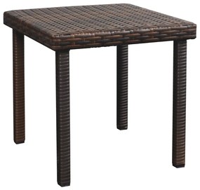 Espreguiçadeira com almofadão e mesa vime PE castanho