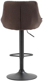 Banco de bar Lazio em tecido e com estrutura preta 46 x 83-104 x 49 cm Castanho acinzentado