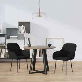 vidaXL Cadeiras de jantar 2 pcs veludo preto