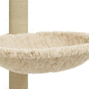 Árvore para gatos com poste arranhador sisal 74 cm cor creme