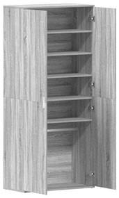 Cabide de Sapatos Cinza Sonoma 80x39x180 cm Madeira Engenharia
