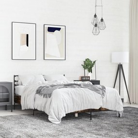 vidaXL Estrutura de cama 140x200 cm derivados madeira/metal