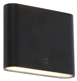 Candeeiro de parede exterior moderno preto 11,5 cm com LED IP65 - Batt Moderno