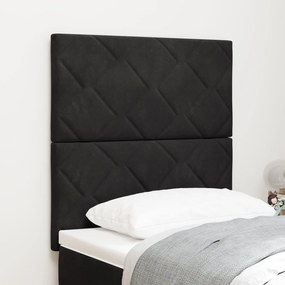 Cabeceira vidaXL com Design de Blocos de Diamante em Preto, 80 cm de V