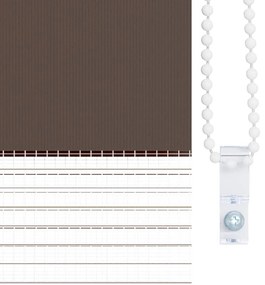 Estore de rolo 140 x 175 cm, linhas de zebra / Café