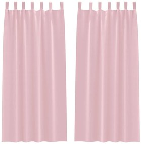 Cortinas com cortinas 2 pcs Rosa Bebê 245 x 140 cm Poliéster