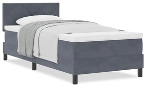Cama com Estrado e Colchão vidaXL Cinza Escuro Solteiro Veludo