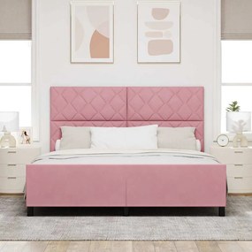 Cama vidaXL Rosa 180x200 cm Veludo