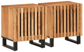 vidaXL Mesas de cabeceira 2 pcs 40x34x46 cm madeira de acácia maciça