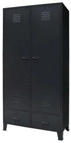 vidaXL Roupeiro estilo industrial em metal 90x40x180 cm preto