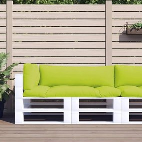 vidaXL Almofadões para móveis de paletes 3 pcs tecido verde brilhante