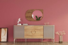 Espelho "Pubble" - 60 x 90 x 2,2 cm - Nogueira - Design Moderno
