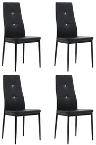vidaXL Cadeiras de jantar 4 pcs couro artificial preto