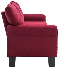 Sofá de 4 lugares em tecido vermelho tinto