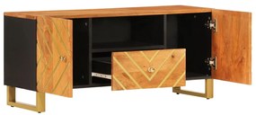 Móvel de TV 105x33,5x46 cm mangueira maciça castanho e preto