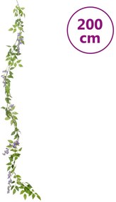 Grinaldas de flores de Natal 6 pcs 200 cm roxo