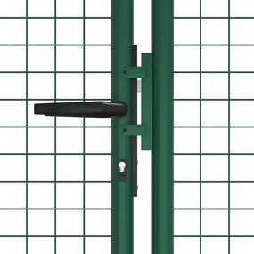 Portão de jardim em rede 390x125 cm aço verde