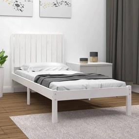 vidaXL Cama sem colchão 90x200 cm madeira de pinho maciça branco