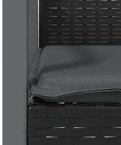 7 pcs conjunto de jantar p/ jardim c/ almofadões vime PE e aço