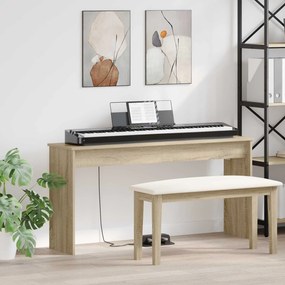 vidaXL Suporte de Teclado Carvalho Sonoma 130 x 32 x 64 cm