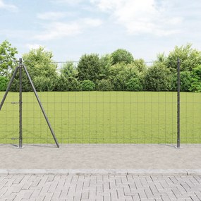 Cerca Euro com 13 Postes Flangeados 1.2x25 m Aço Galvanizado