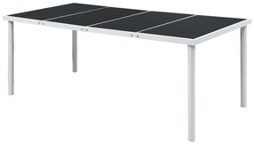 vidaXL Mesa de jardim 190x90x74 cm preto aço