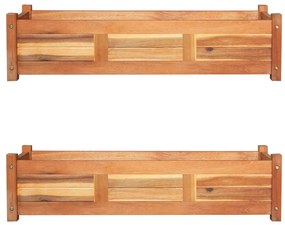 vidaXL Canteiro elevado de jardim 2 pcs 100x30x25 cm madeira de acácia