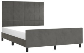 Estrutura de cama sem colchão 140x200 cm veludo cinzento-escuro