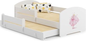 Cama infantil dupla Luk 160x80 princesa - colchão e estrado incluído