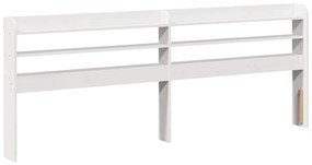Cama sem colchão 200x200 cm madeira de pinho maciça branco