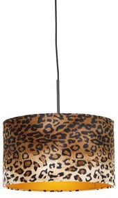 Candeeiro de suspensão moderno preto com cúpula de leopardo 35 cm - Combi Moderno