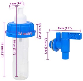 Recipiente água c/ torneira e dispensador de sabão 15L plástico