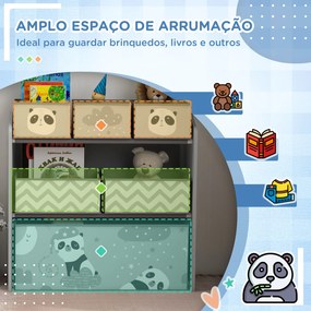 Estante para Brinquedos com 6 Caixas de Tecido não Tecido Amovíveis Organizador de Brinquedos 63x30x66 cm Cinza
