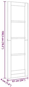 Porta Interior 'ORKDAL'Branca 61x198.5x4 cm Madeira Sólida de Pinho