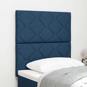 vidaXL Cabeceira Design de Blocos de Diamante Azul 80 cm em Tecido