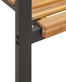 Cadeiras de jardim empilháveis 8 pcs acácia maciça e metal