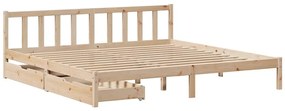 Cama sem colchão 200x200 cm madeira de pinho maciça
