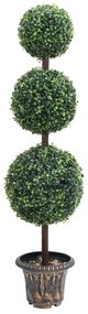 Planta artificial buxo em forma de esfera com vaso 118 cm verde