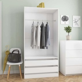 Roupeiro 100x50x200 cm derivados de madeira branco