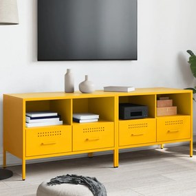 Móveis de TV 2 pcs 68x39x50,5 cm aço amarelo mostarda