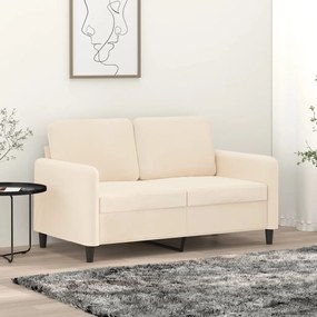 vidaXL Sofá de 2 lugares veludo 120 cm cor creme