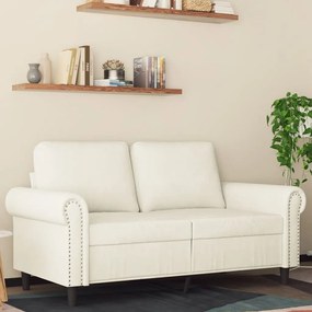 vidaXL Sofá de 2 lugares veludo 120 cm cor creme