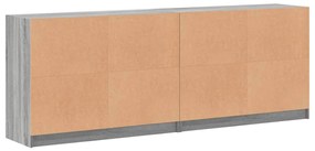 Estante c/ portas 204x37x75 cm derivados madeira cinza sonoma