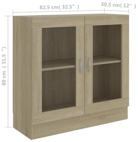 Vitrine Real de 80cm - Carvalho - Design Moderno