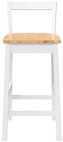 Bancos de bar 2 pcs madeira de seringueira maciça branco