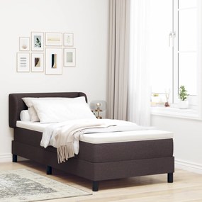 Cama Box com Colchão vidaXL Castanho 90x190 cm Tecido