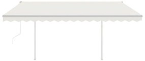 Toldo retrátil automático com postes 4,5x3,5 m cor creme
