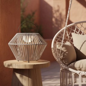 Candeeiro de mesa boémio cinzento com LED regulável em 3 níveis IP54 recarregável por energia solar - Duco